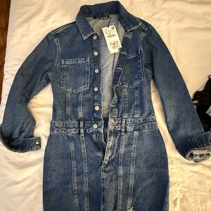Zara Denim Button Up Dress